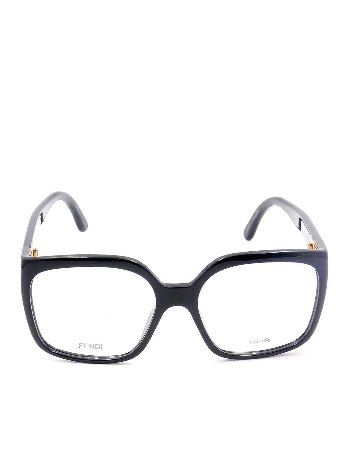 Fendi Optyl Squared Eyeglasses in Black for Men - Lyst
