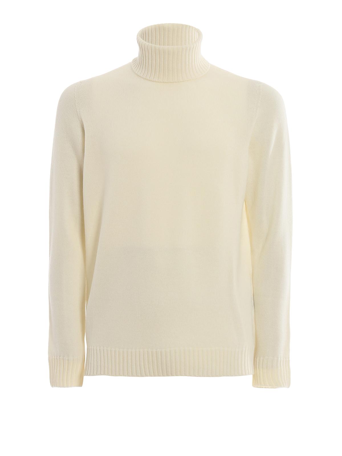 Drumohr White Merino Wool Turtleneck Sweater for Men - Lyst