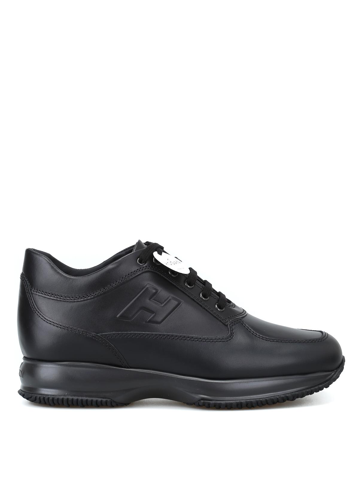 Hogan Interactive Black Leather Mid-top Sneakers for Men - Lyst