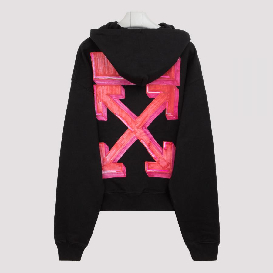 Off-White c/o Virgil Abloh Black And Red Marker Arrow Hoodie for Men | Lyst