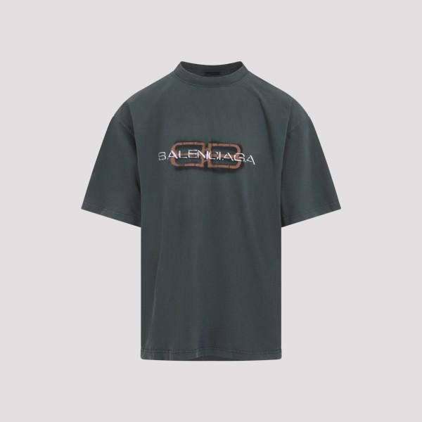 【BALENCIAGA】Oversized Short Sleeve T-shirt/全国送料無料 Balenciaga – Oversized Logo T-Shirt Hombre 553-003972 01