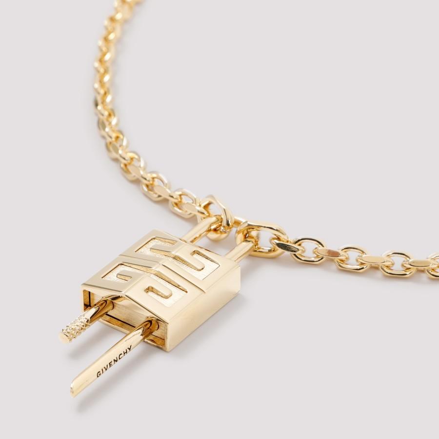 Givenchy - Silver-Tone and Croc-Effect Leather Chain Necklace Givenchy