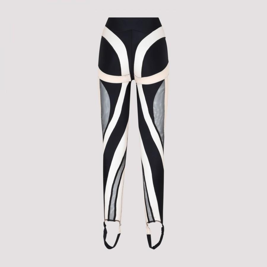 spiral leggings woman black and white in polyamide