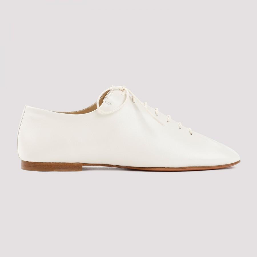 Lemaire Souris Flat Classic Derbies Shoes in White | Lyst