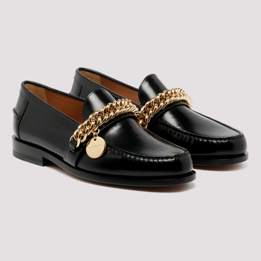 Givenchy Leather Black Chain Loafers - Lyst