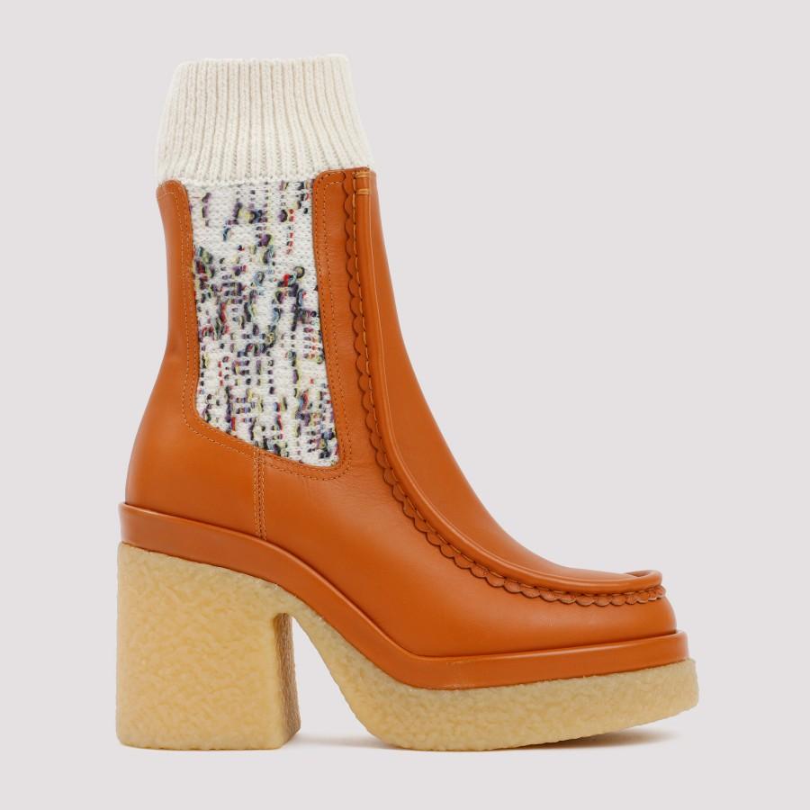 Chloé Jamie Sock Bootie Shoes in Brown Lyst