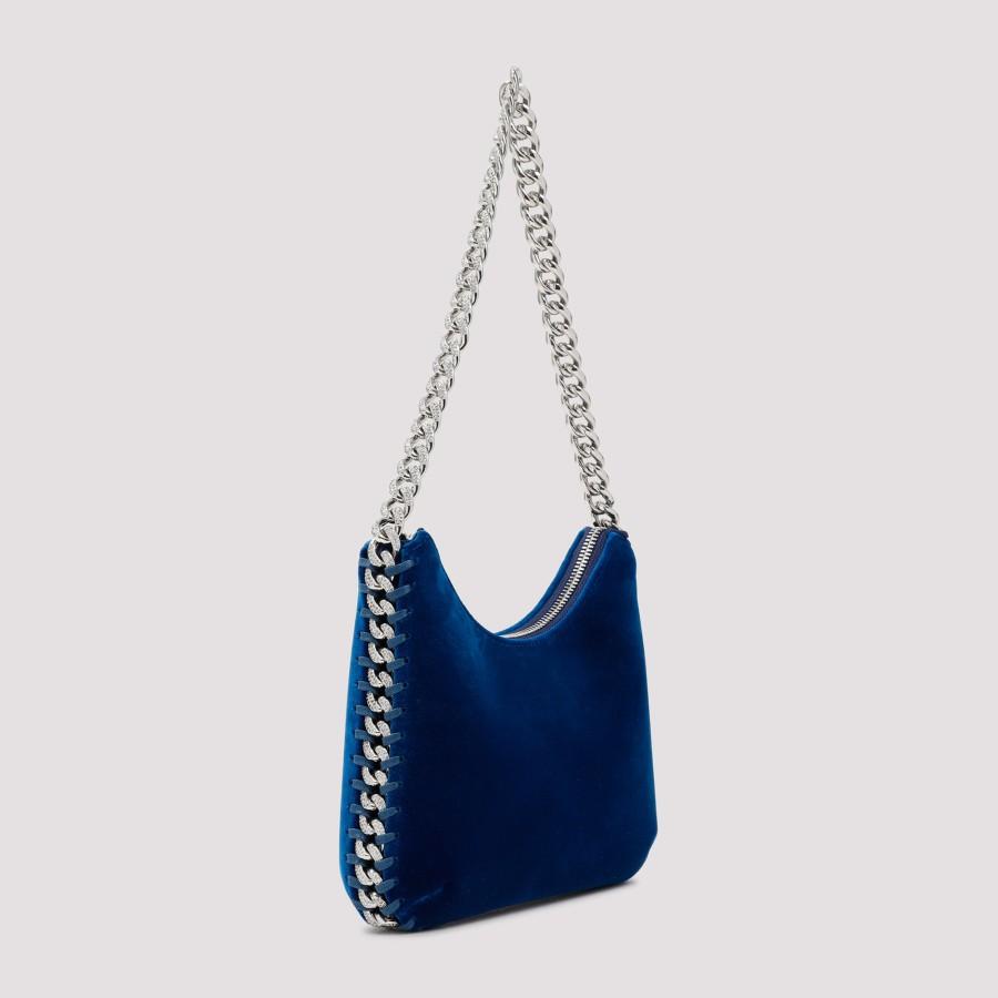 Stella McCartney Falabella Mini Velvet And Crystal Bag in Blue | Lyst