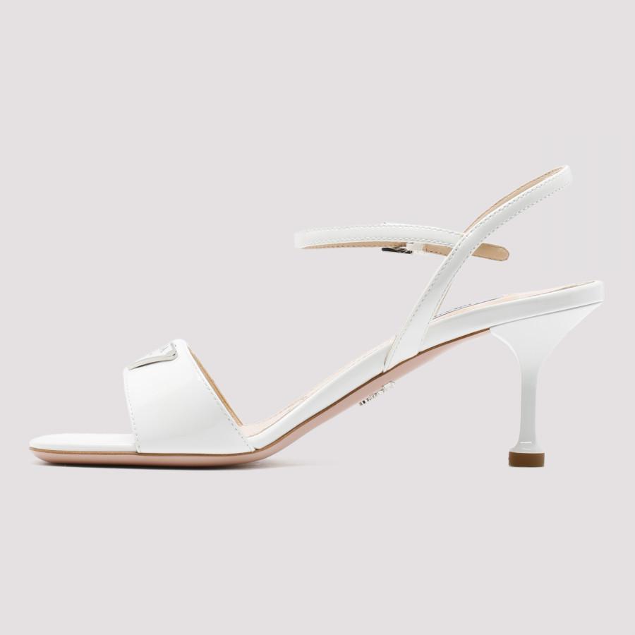 Prada White Leather Sandals | Lyst