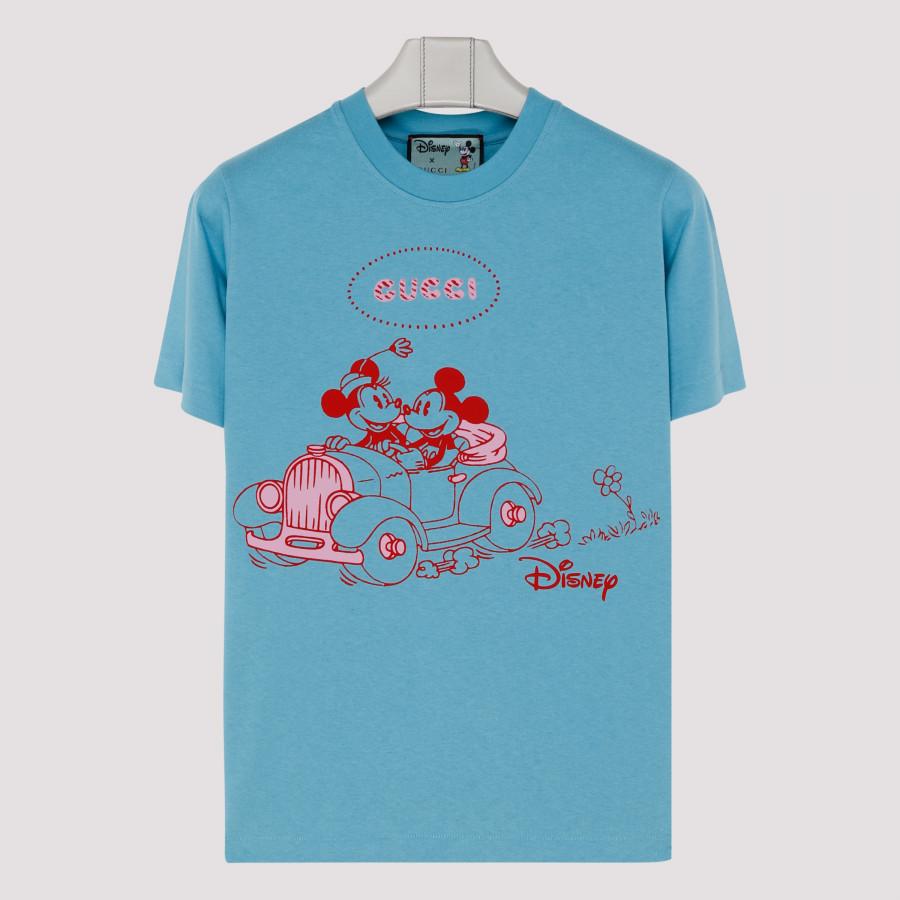 Gucci Mickey Mouse-print Cotton T-shirt in Gold Gold Brown (Blue) - Save  45% - Lyst