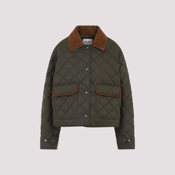 ブルゾン Miu Miu Quilted Nylon Jacket With Suede Details Quilted nylon jacket with suede details MIU MIU - Nugnes1920