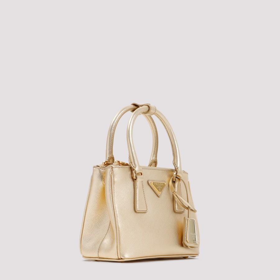 Prada Galleria Small Saffiano Leather Bag in Natural