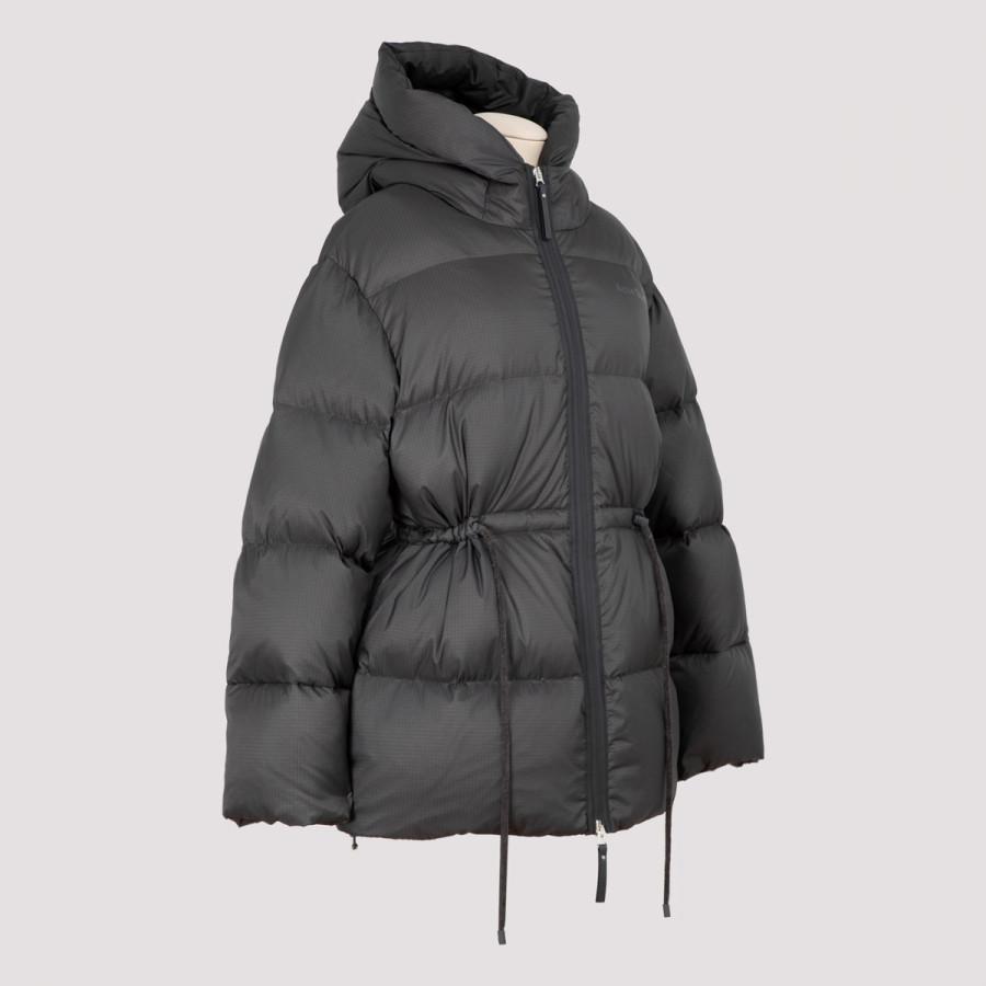 acne hooded puffer coat dark grey
