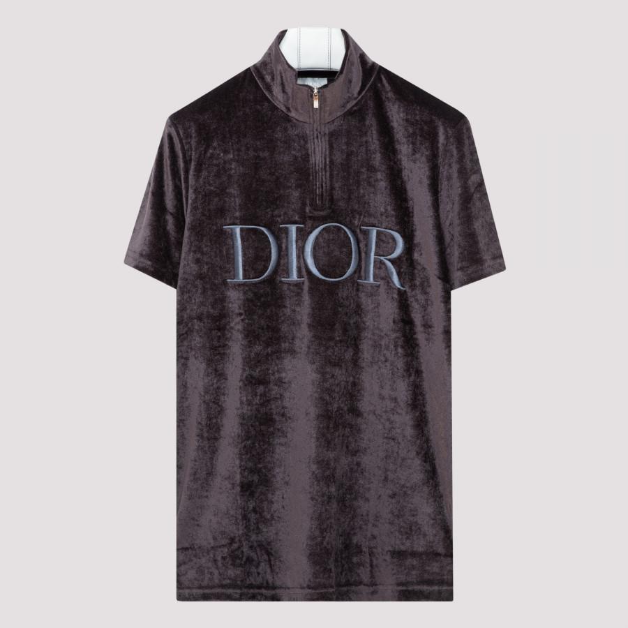 Dior Homme Black Technical Velvet T-shirt for Men | Lyst