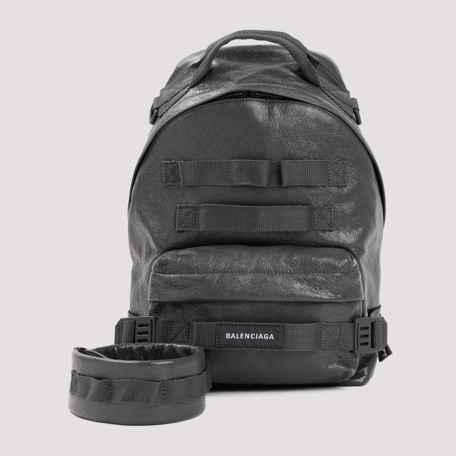 Balenciaga Army Webbed Multi-strap Leather Backpack in Gray for