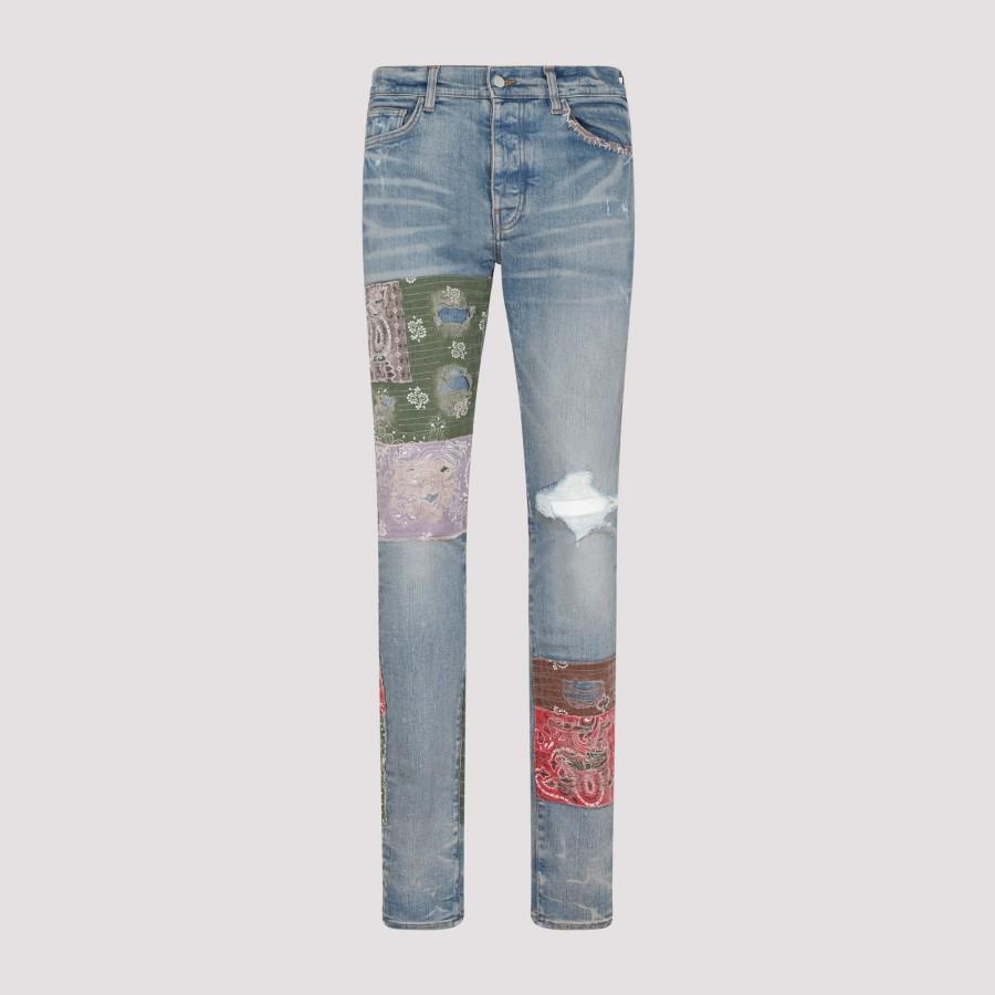 Amiri Bandana Art Patch Jeans in Blue for Men Lyst