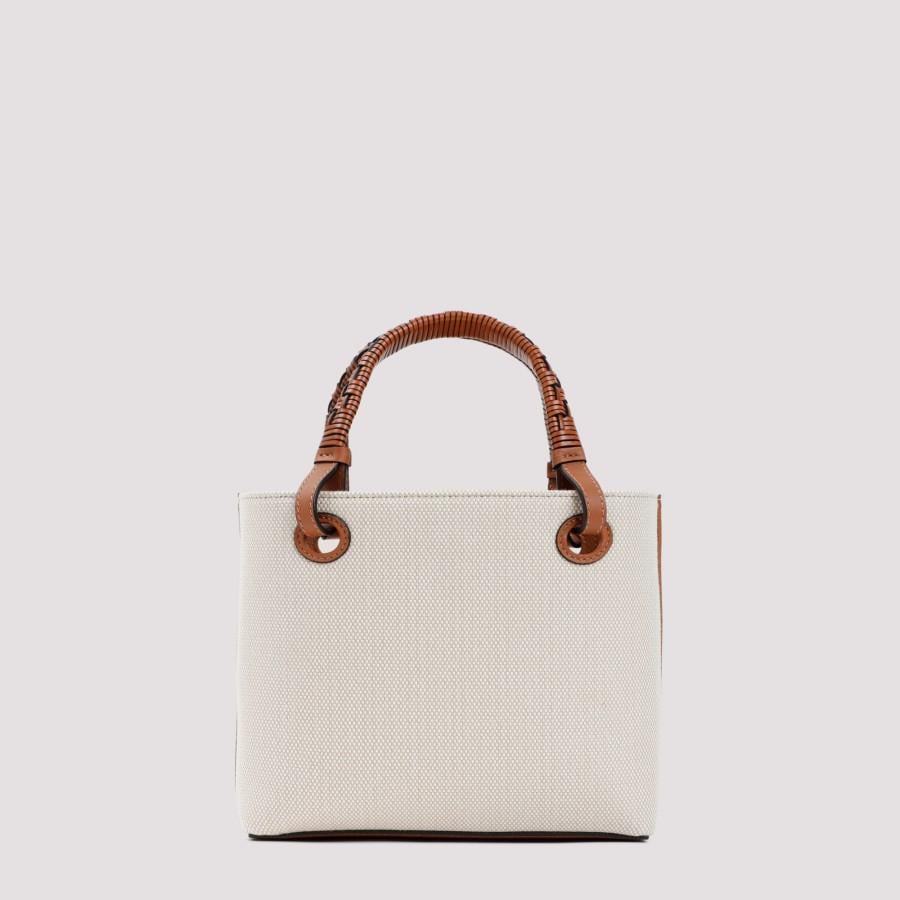 Loewe White Anagram Tote Light brown Pony-style calfskin Cloth ref.942877 -  Joli Closet