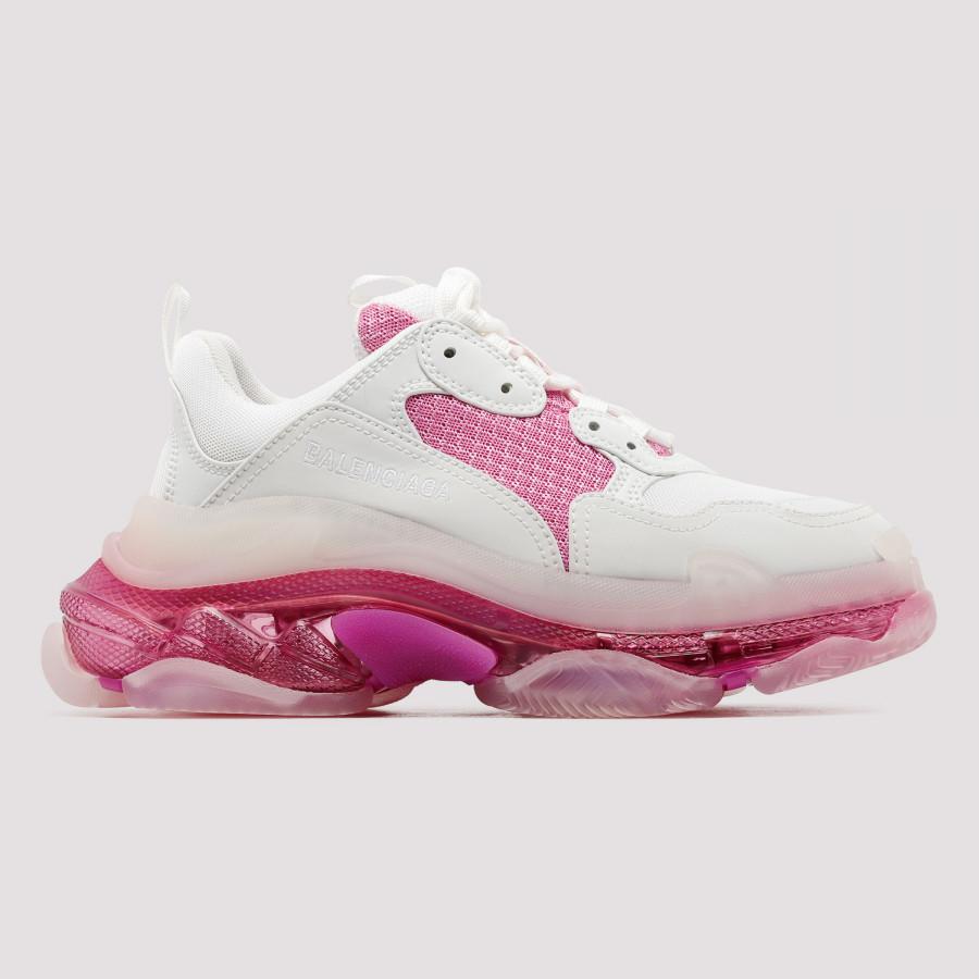 Balenciaga Leather Triple S Clear Sole Sneaker in White Pink (Pink) - Save  60% - Lyst