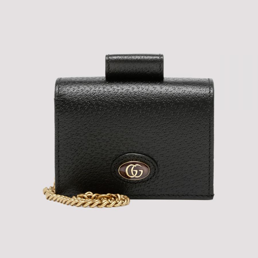 Gucci Leather Ophidia Gg Black Wallet - Lyst