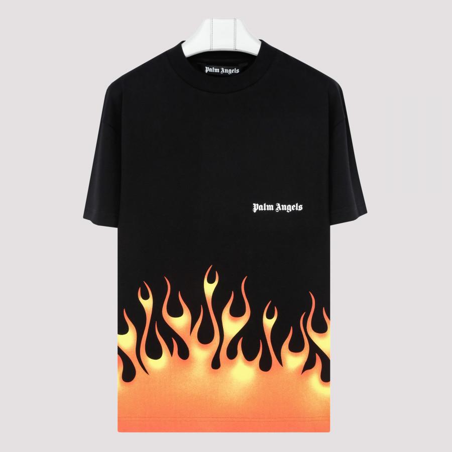 Palm Angels Burning Flame T-shirt in Black for Men | Lyst