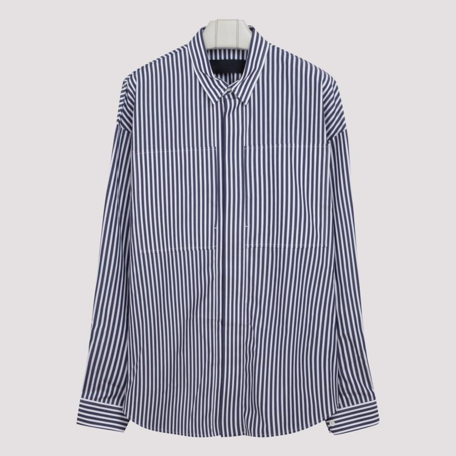 Juun.J P90 Cotton Striped Shirt 46 in Blue for Men - Save 50% - Lyst