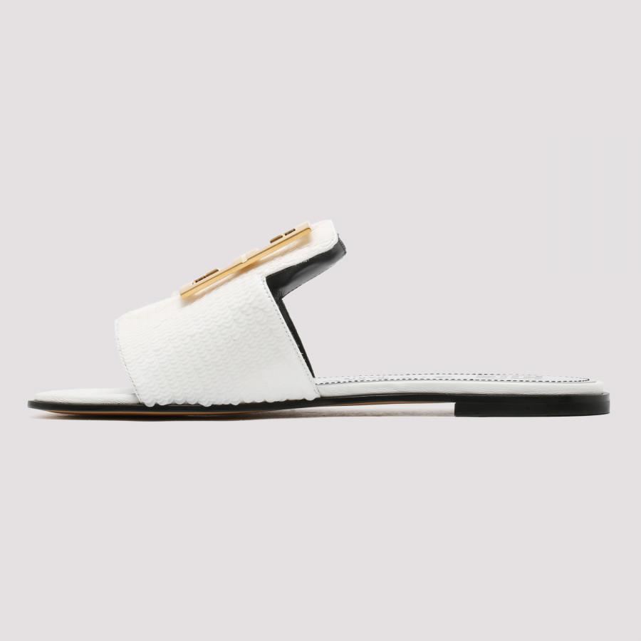 Givenchy Leather White 4g Flat Sandals - Lyst