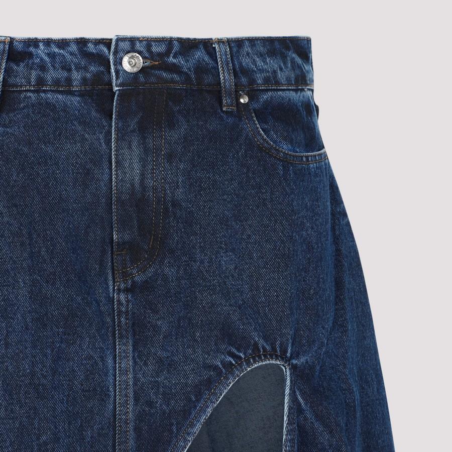 Y. Project Multi Cut Out Denim Maxi Shirt Skirt in Blue | Lyst