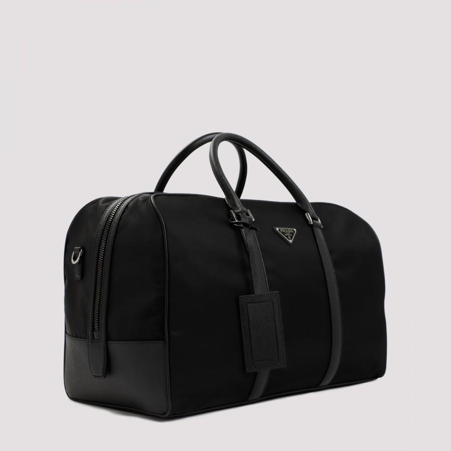 Black Saffiano Leather Travel Bag