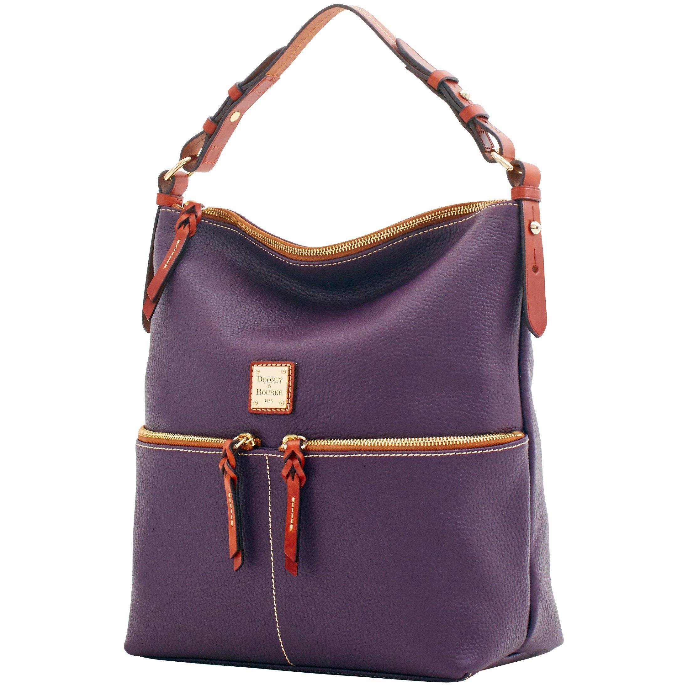 Dooney & Bourke Leather Pebble Grain Zipper Pocket Sac in Purple Lyst