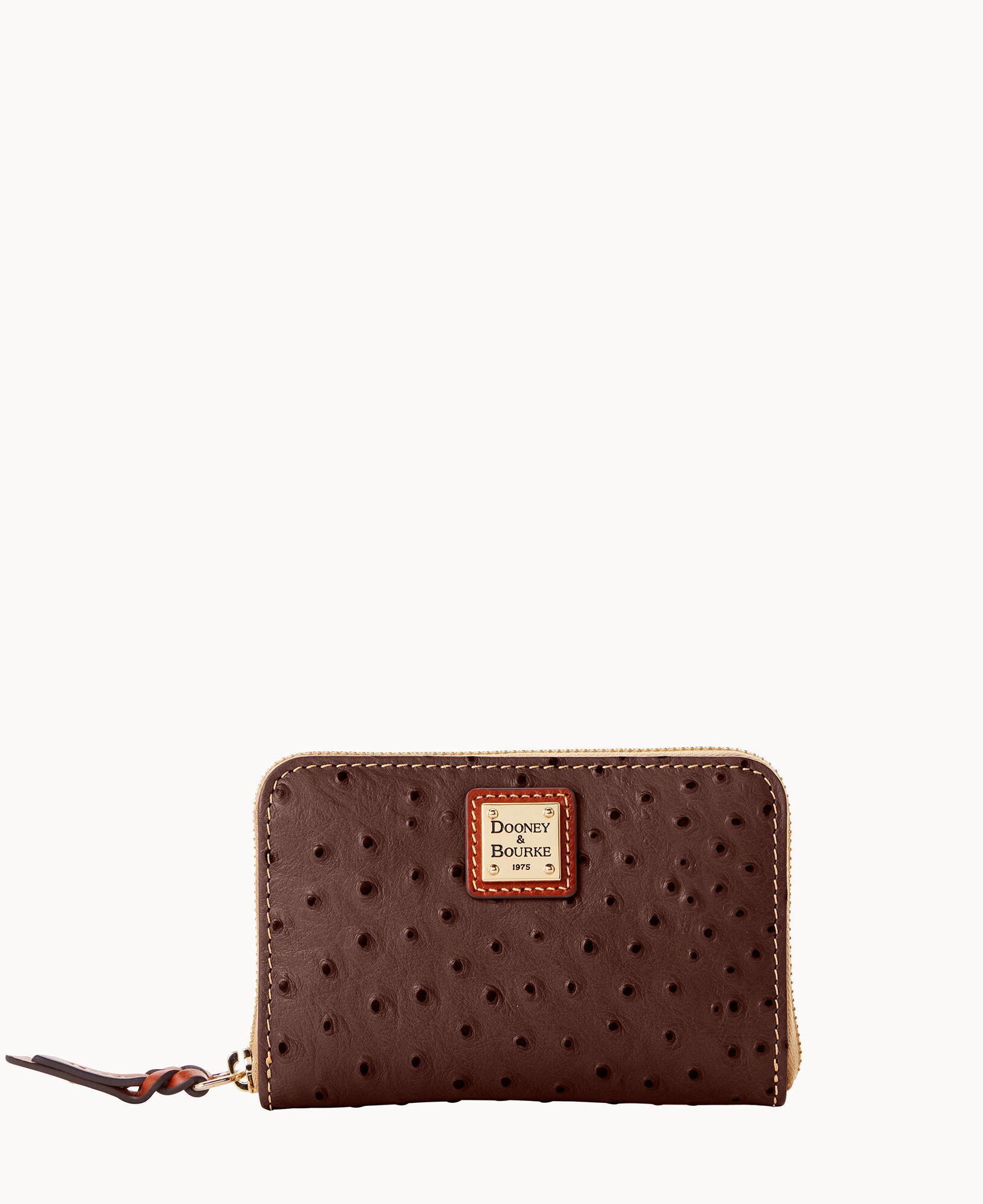 Dooney & Bourke Ostrich Medium Zip Around Wallet in Brown Lyst
