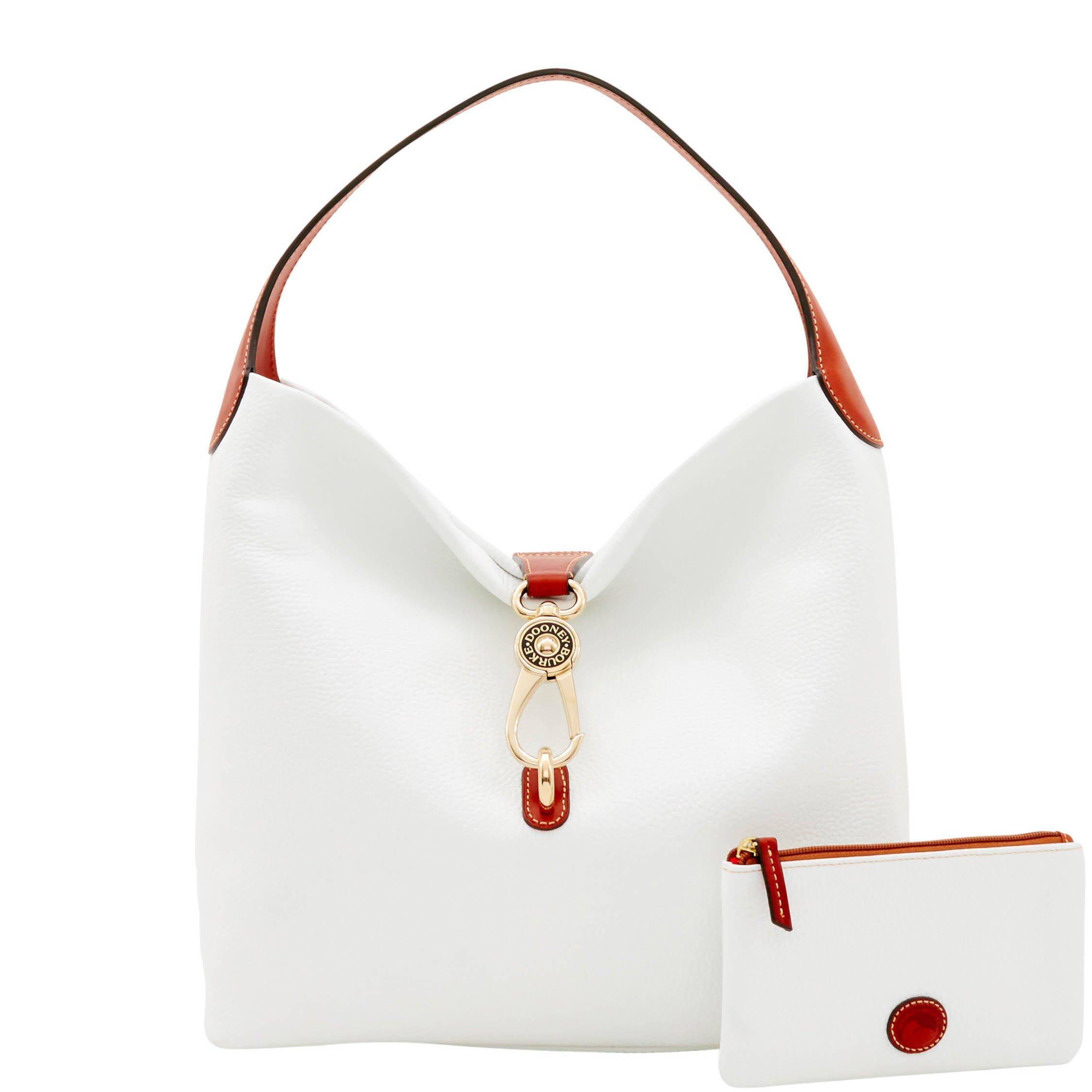 Dooney & Bourke Pebble Grain Logo Lock Shoulder Bag in White Lyst