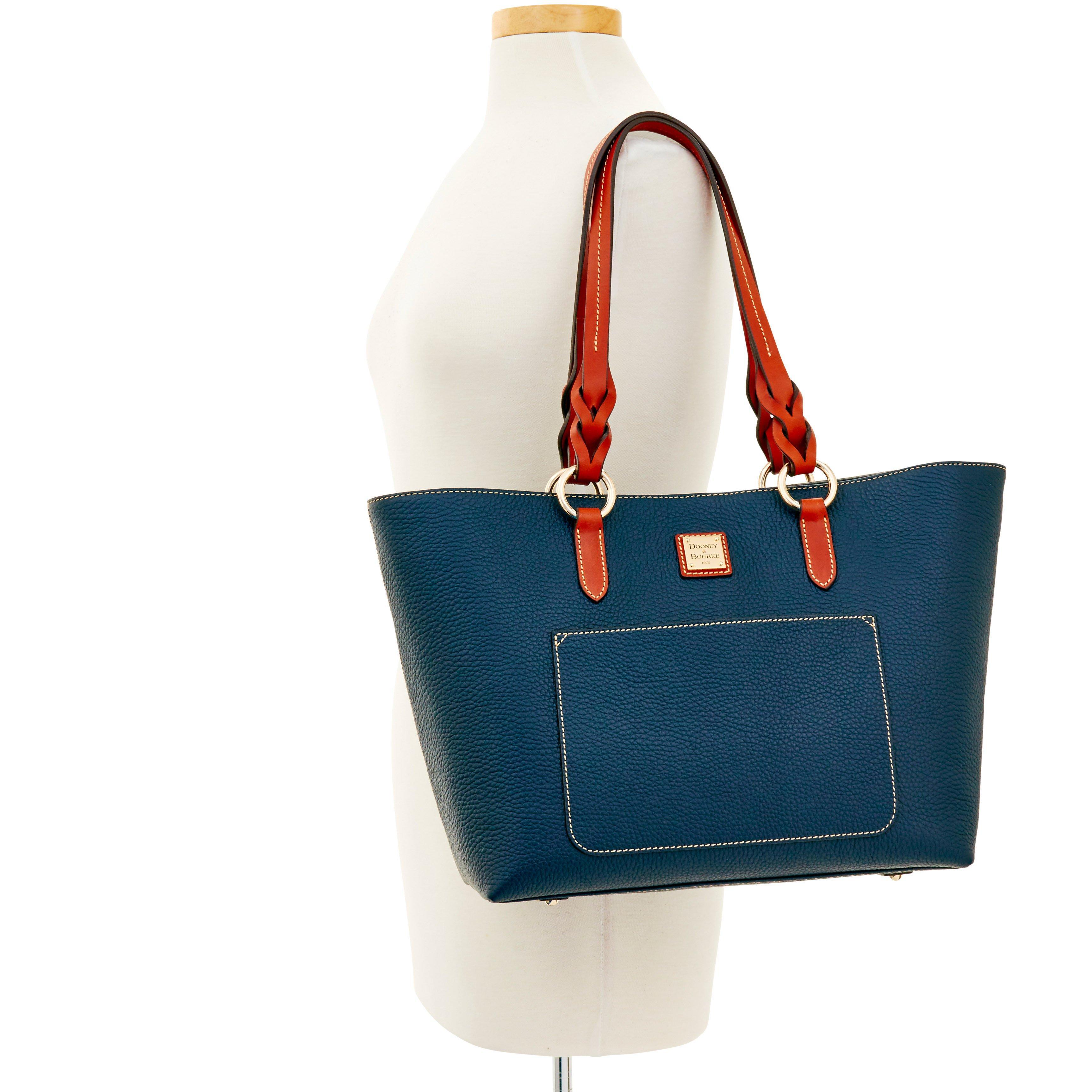 Dooney & Bourke Leather Pebble Grain Tammy Tote in Midnight Blue (Blue