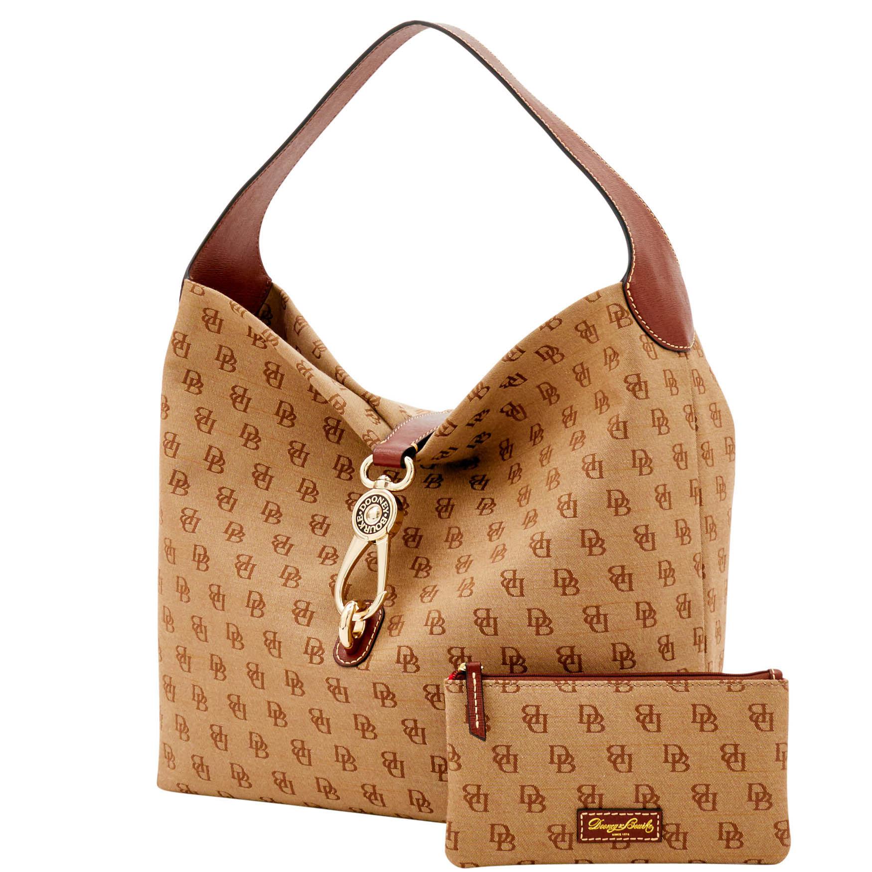 Dooney & Bourke Madison Signature Logo Lock Sac Bundle in Amber (Brown