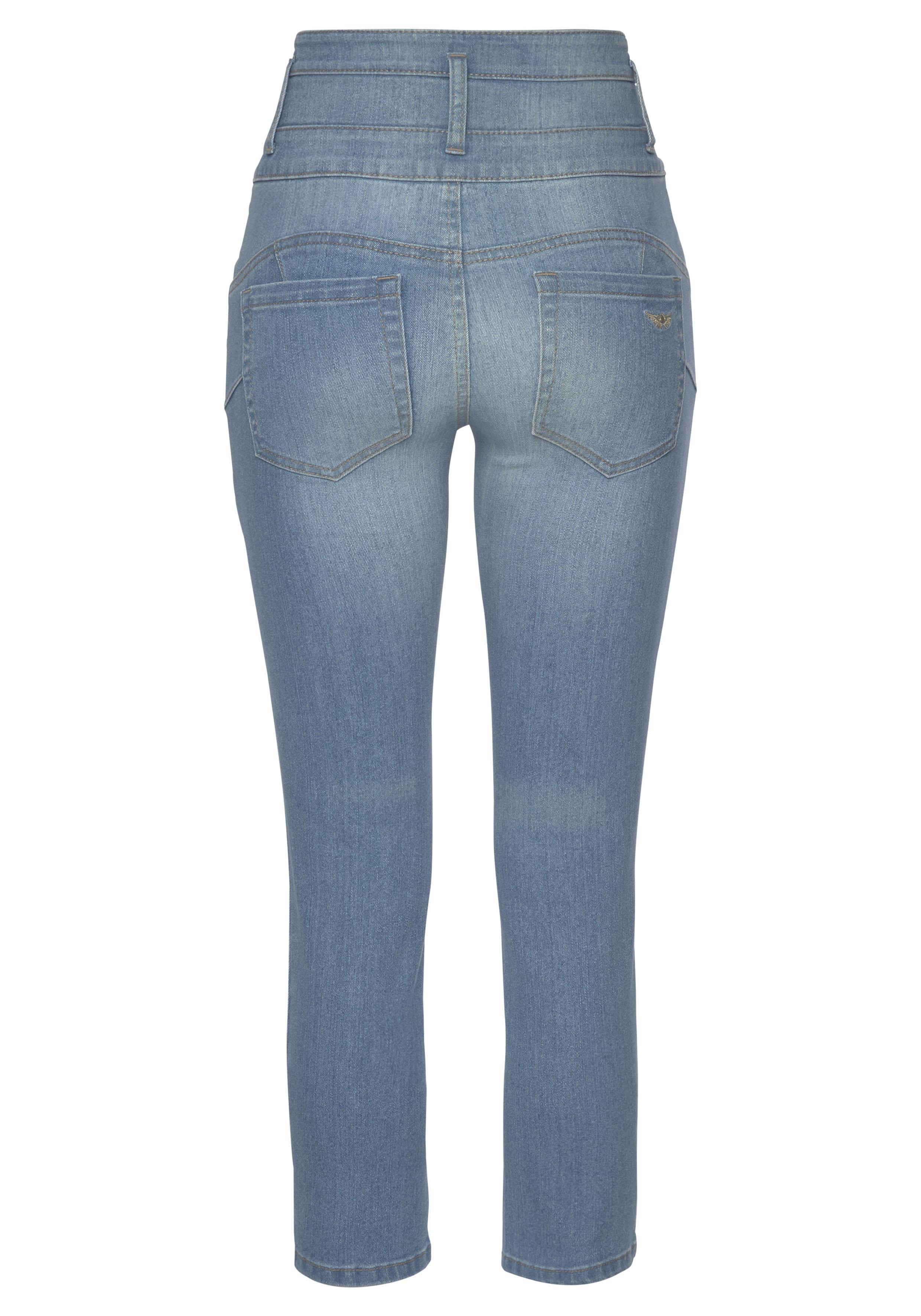 Arizona 7/8-Jeans "mit extra breitem Bund", High Waist in Blau | Lyst DE