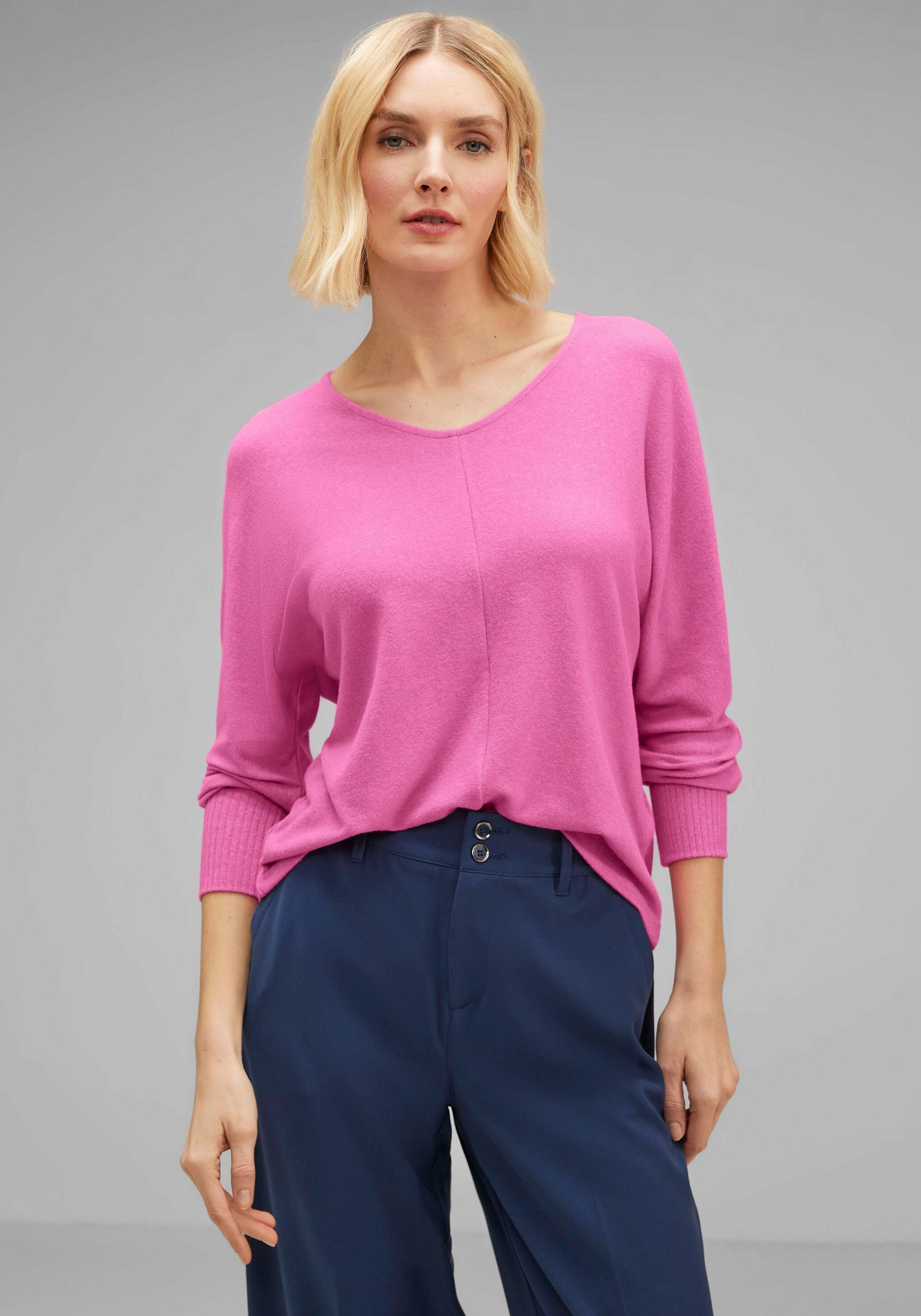 Street Langarmshirt, One Pink DE Lyst | Melange-Optik in in