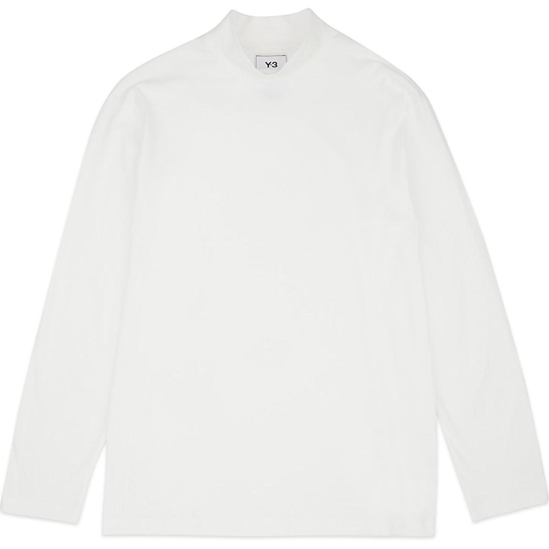 Download Y-3 Cotton Classic Long Sleeve Mock Neck T-shirt in White ...