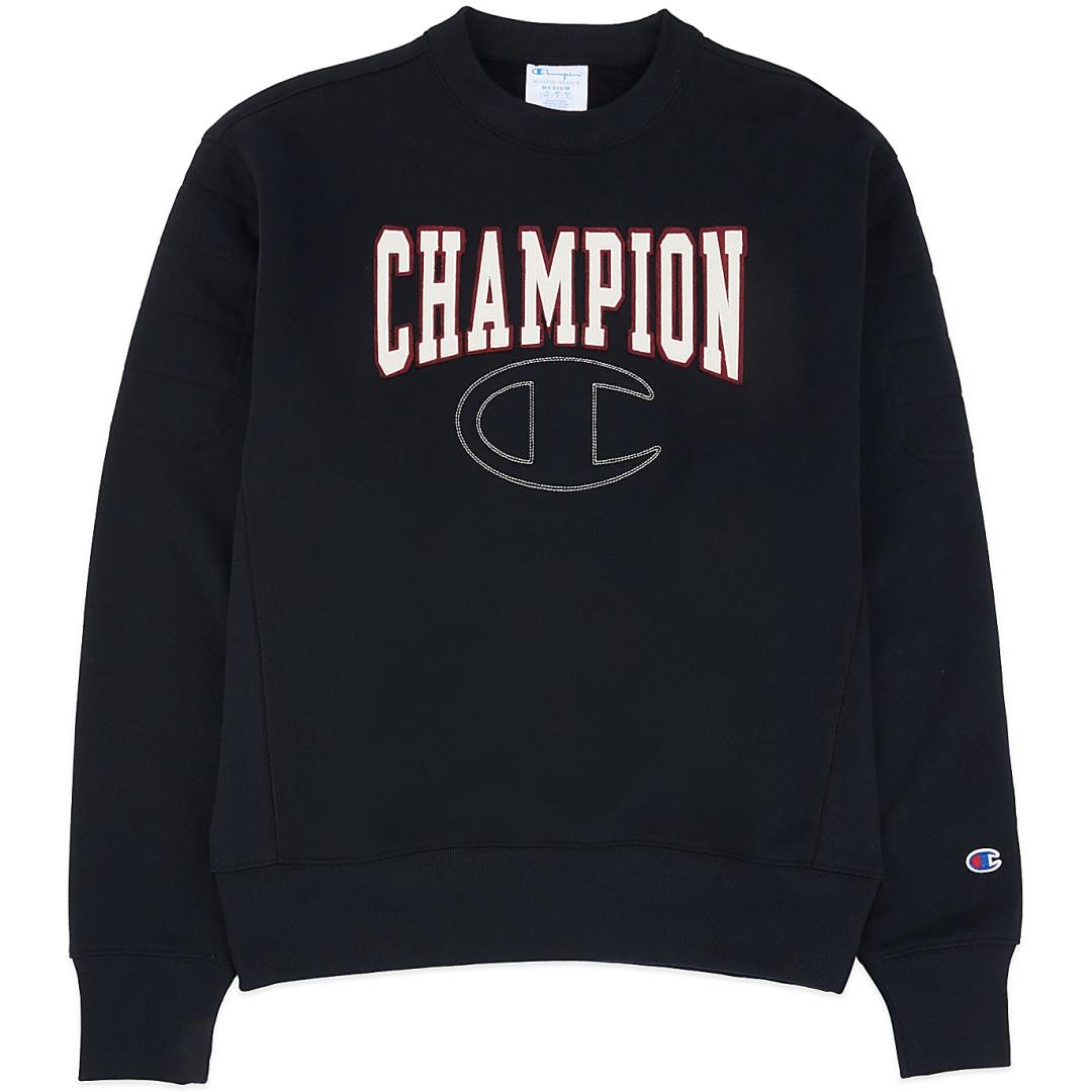 champion reverse weave crew black