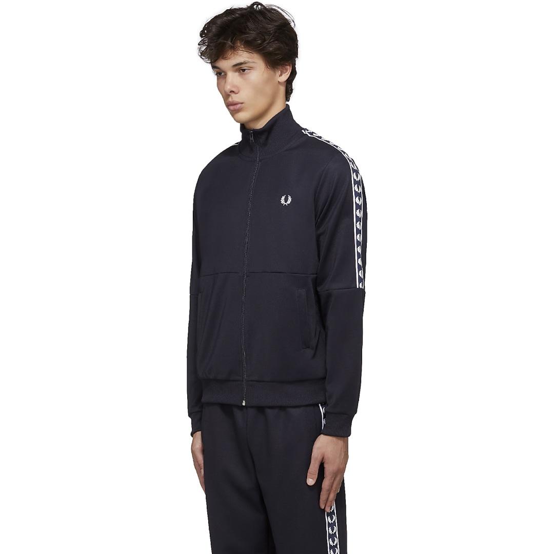 Fred Perry Panelled Taped Track Jacket in Blue for Men | Lyst