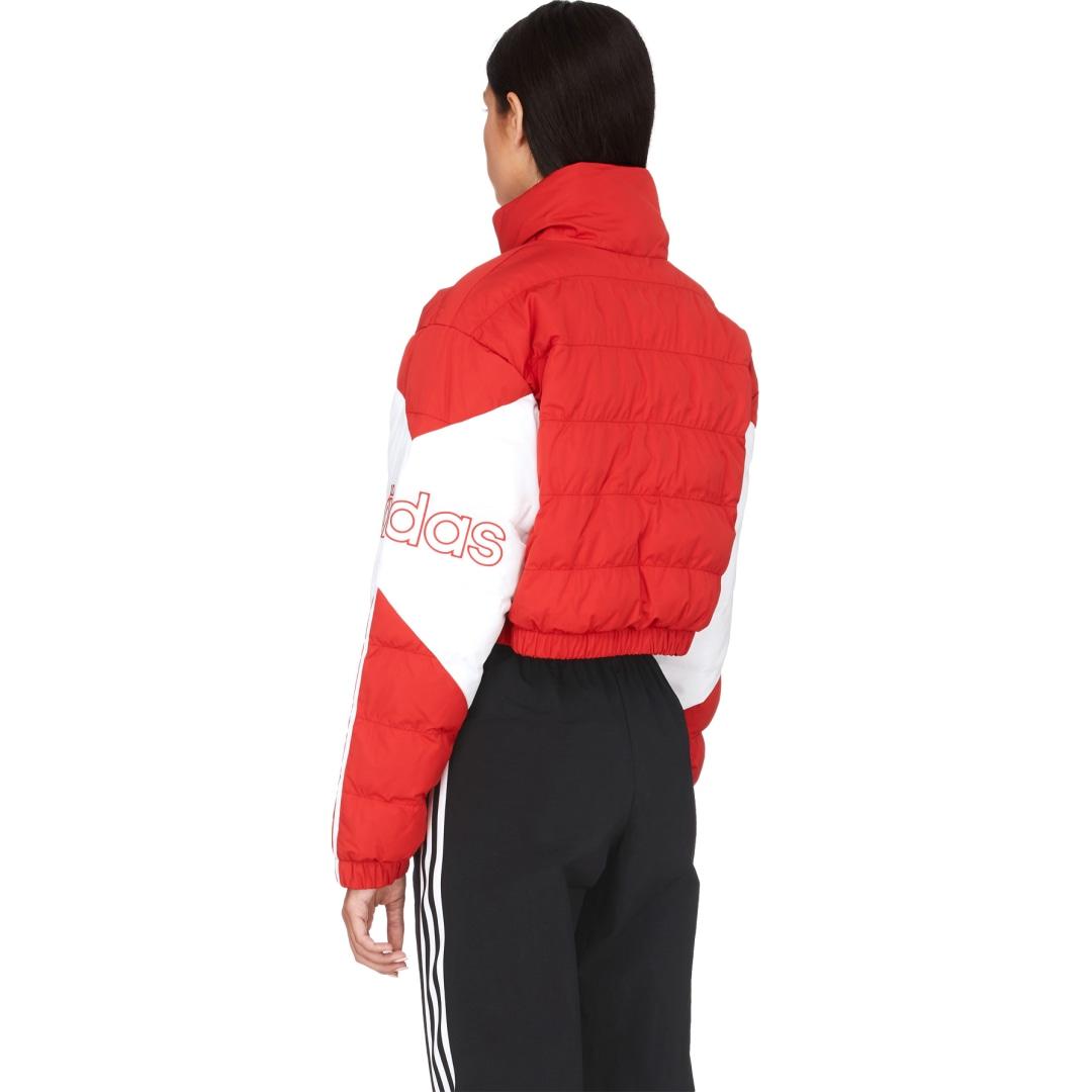 adidas originals cropped puffer jacket in red