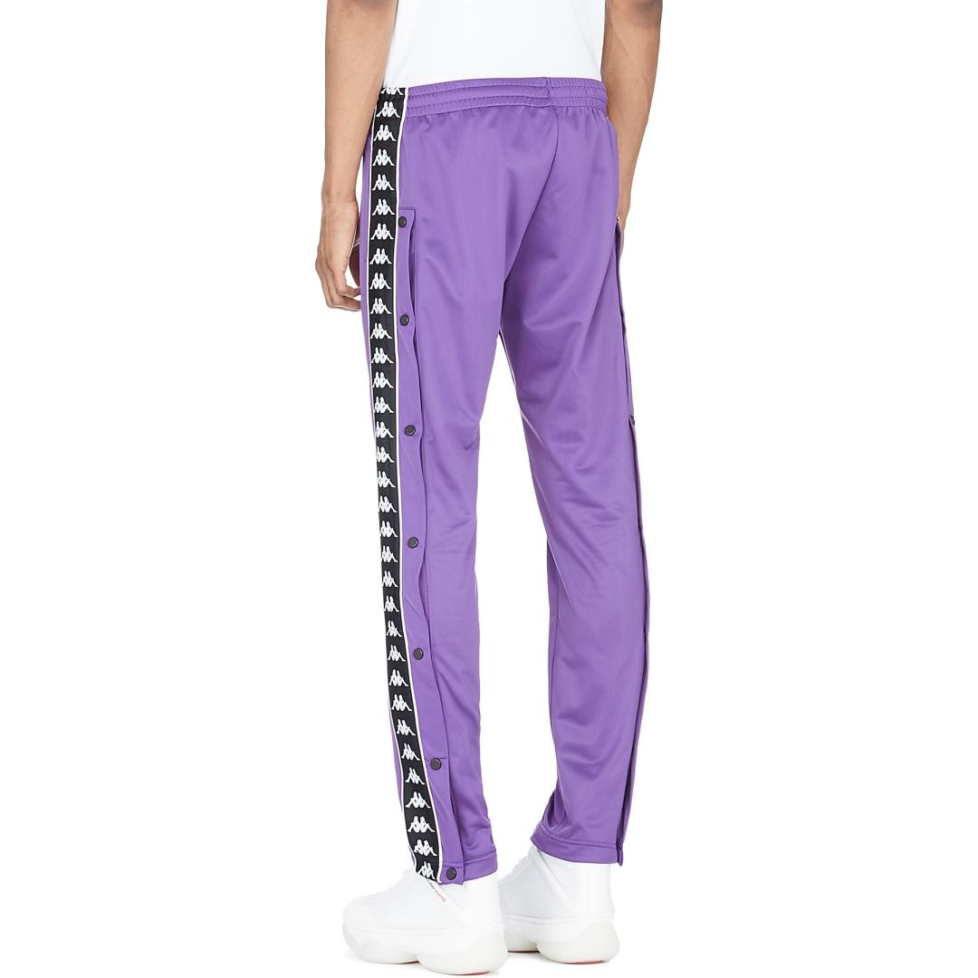 Kappa Synthetic 222 Banda Astoria Slim Snap Track Pants in Violet/Black/White (Purple) for Men