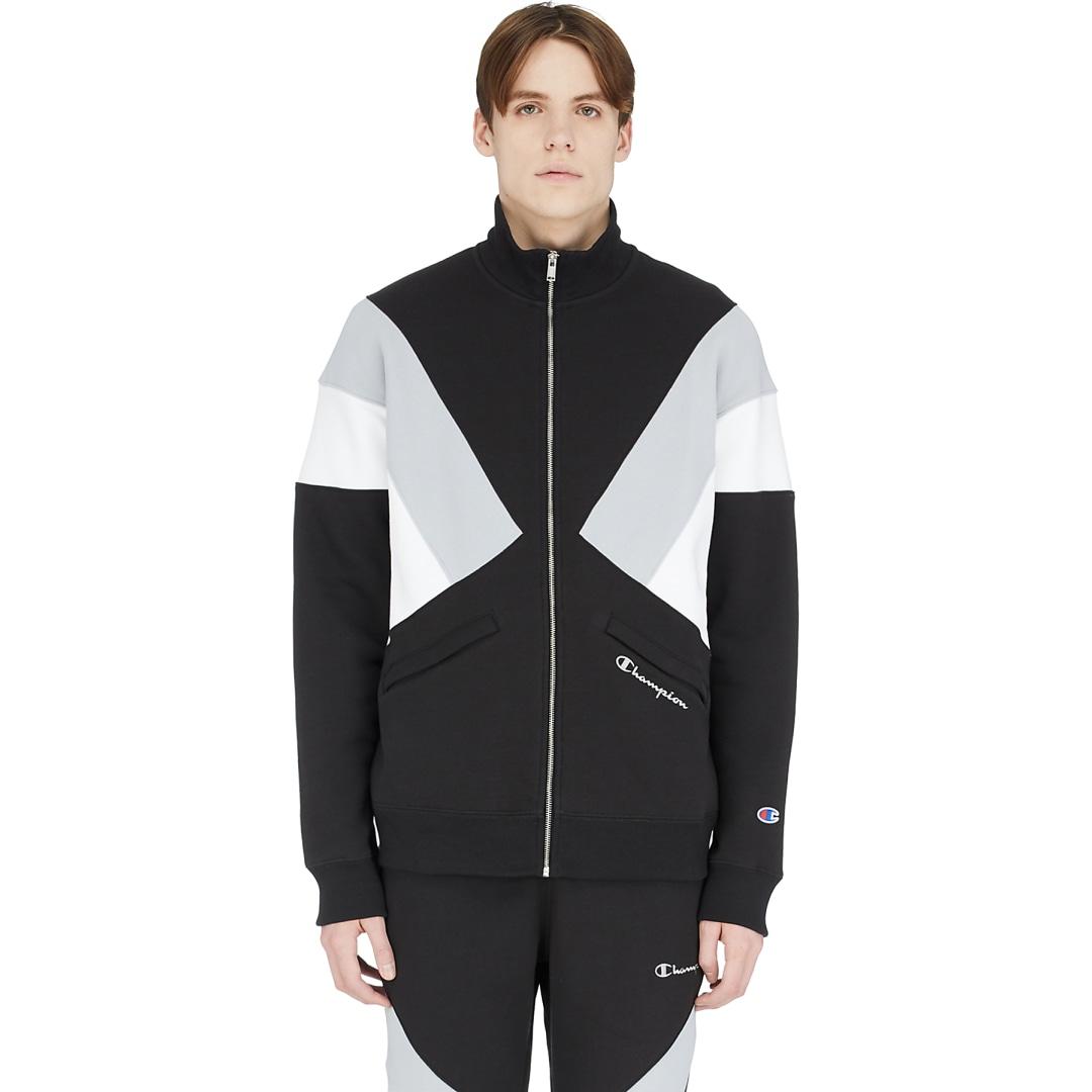 Champion Cotton Reverse Weave Colorblock Track Jacket in Black for Men -  Lyst
