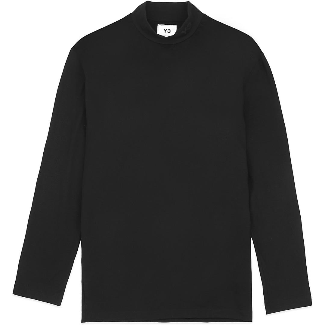 black long sleeve mock neck shirt