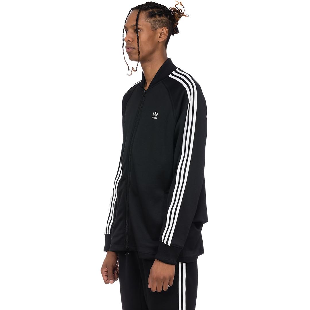 adidas originals three stripe track jacket in black