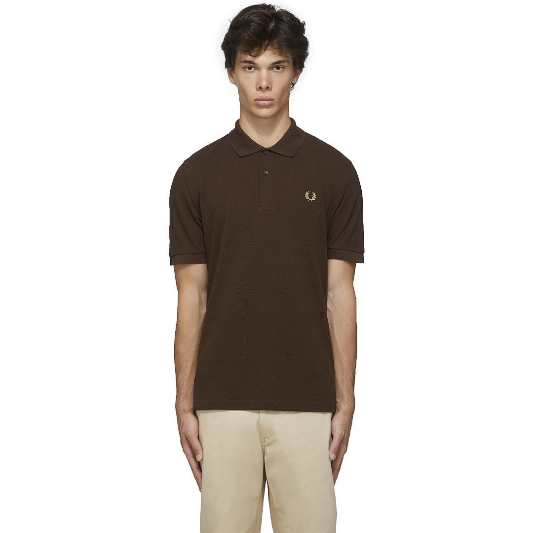 Fred Perry Piqué Polo Shirt in Brown for Men | Lyst