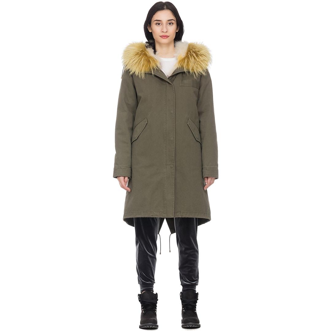 Yves Salomon Sable Star Lined Parka in Green | Lyst Canada