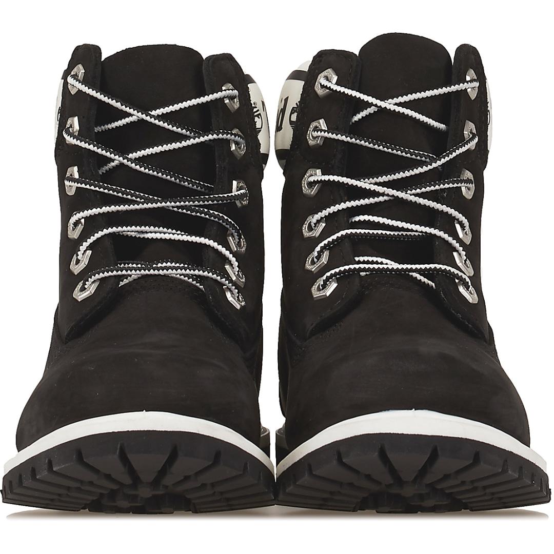6 inch logo collar boot for women in black