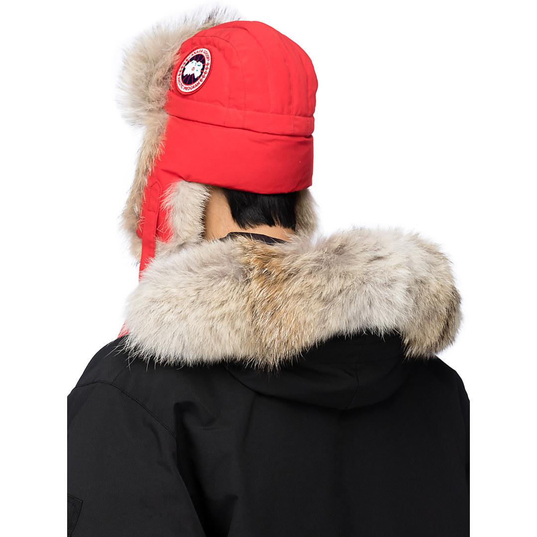 Canada Goose Fur Aviator Hat in Red for Men | Lyst