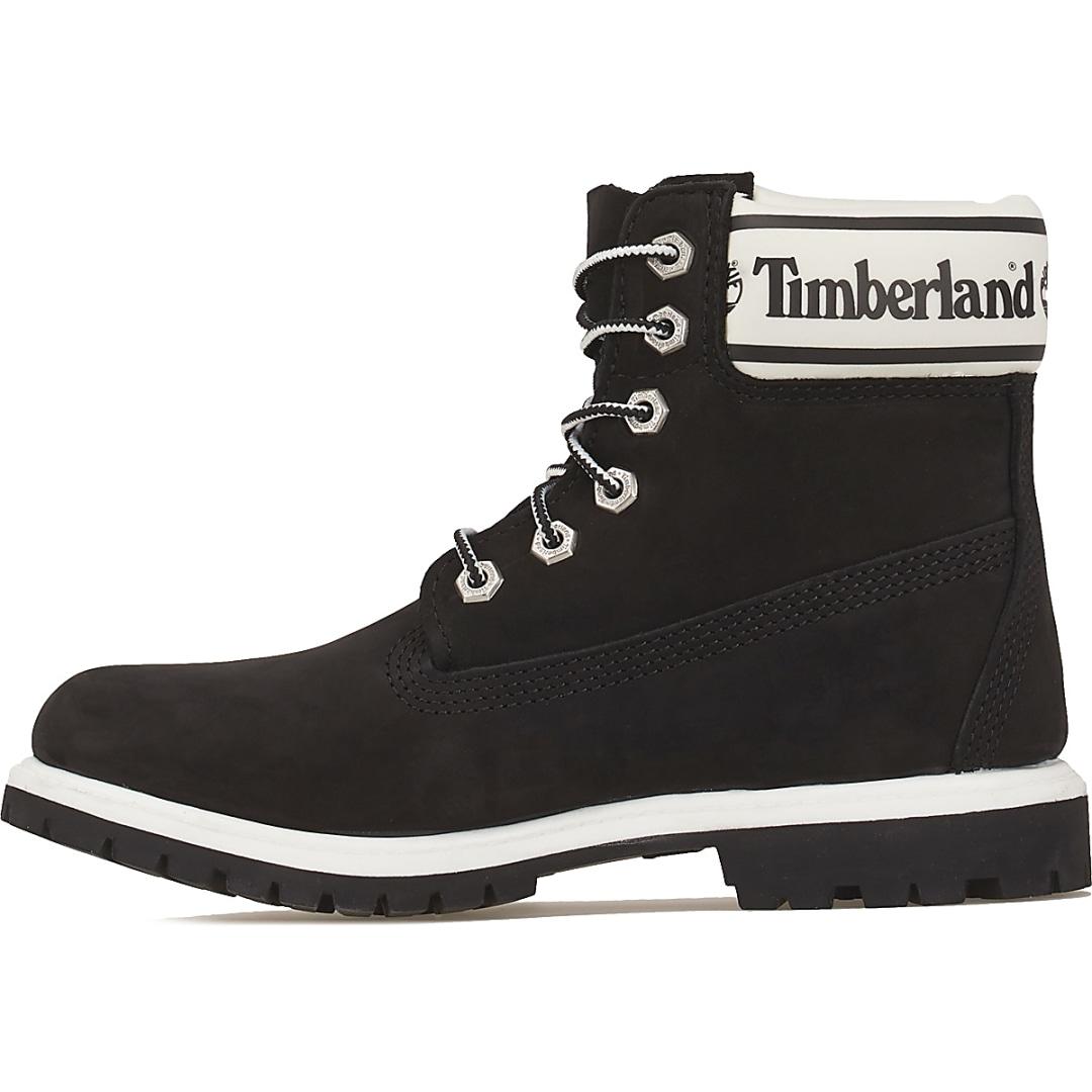 Timberland Rubber 6 Inch Logo Collar Womens Black Boots | Lyst