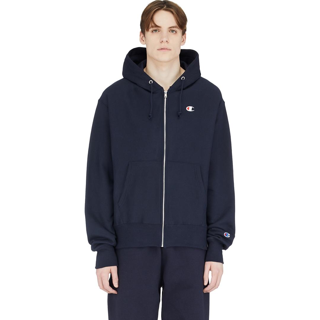 Champion Cotton Reverse Weave Zip Up Hoodie in Navy (Blue) for Men | Lyst