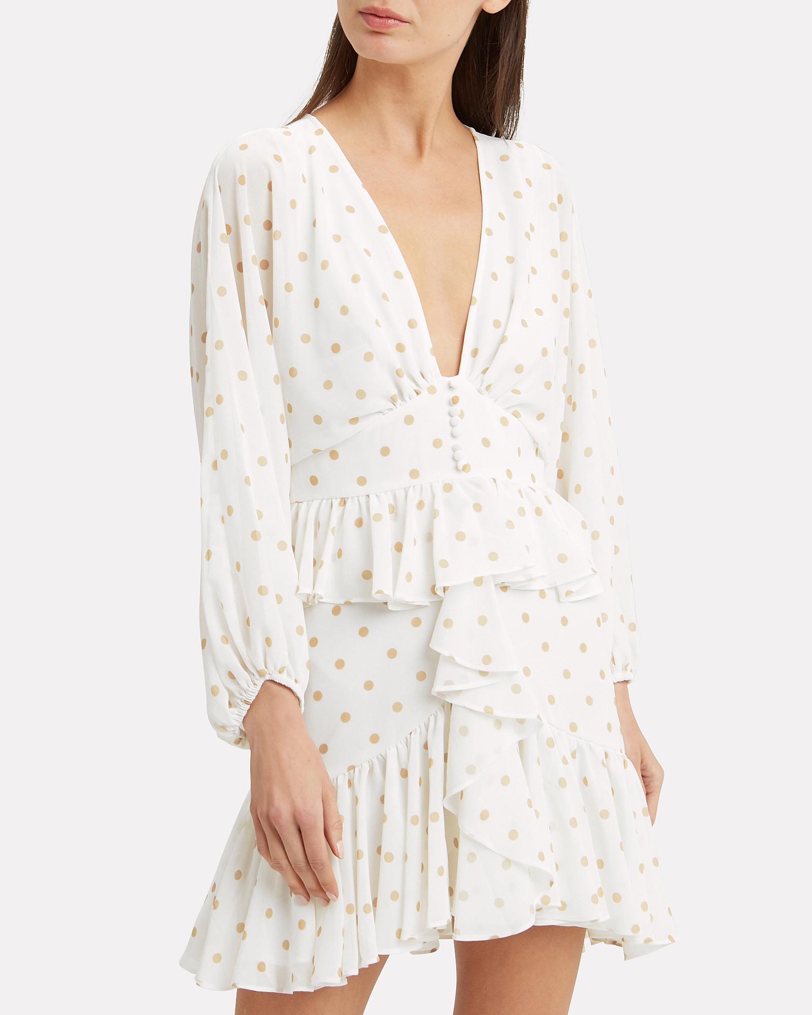 sophia plunged ruffle mini dress