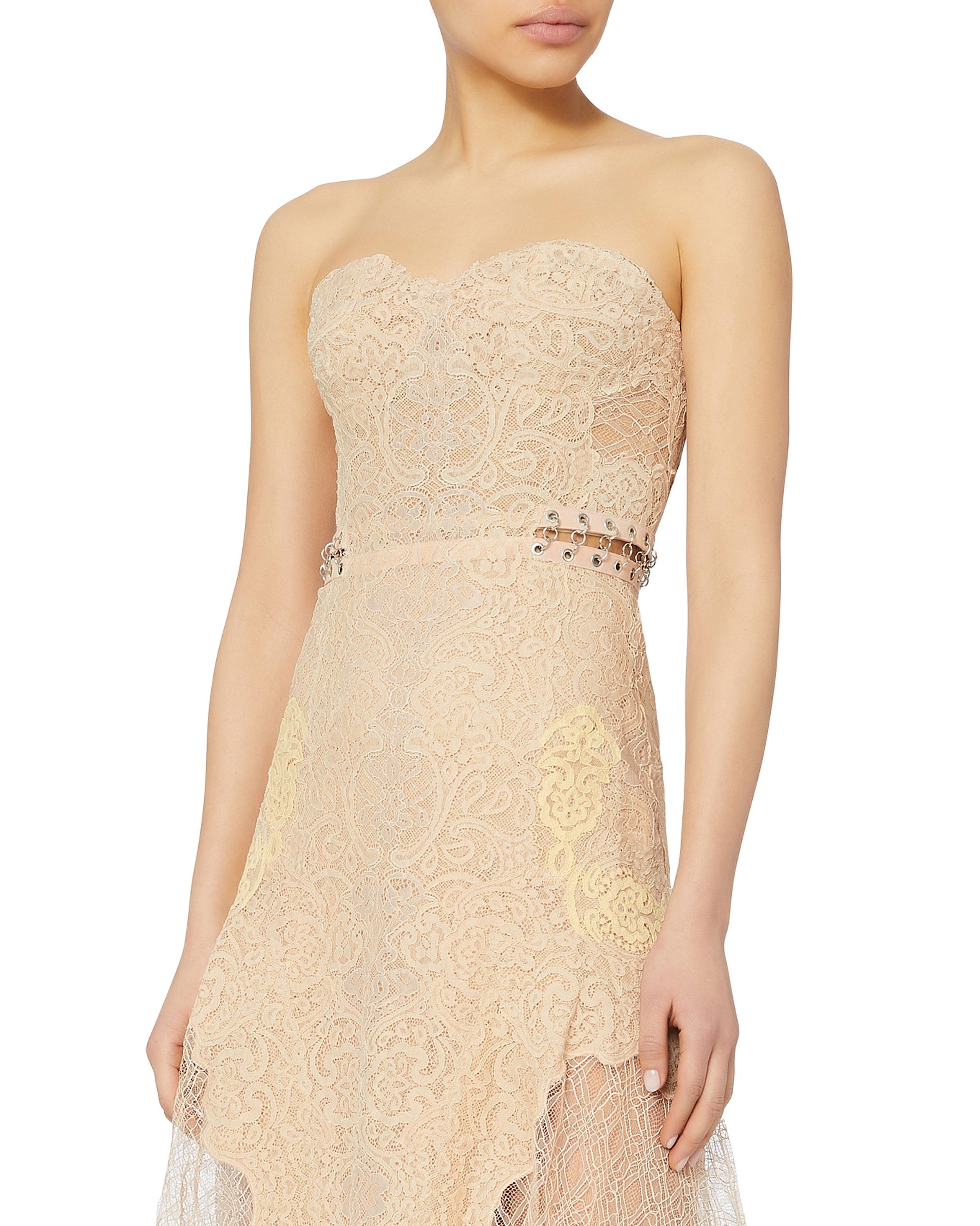 jonathan simkhai grommet lace bustier dress